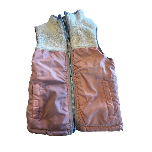Buffalo David Bitton Kids' Reversible Vest Pink Silver Sz XS 5/6 - Picture 1 of 5